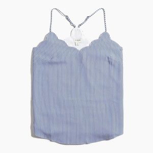 J. Crew Factory | NWOT Scalloped Striped Cami Top